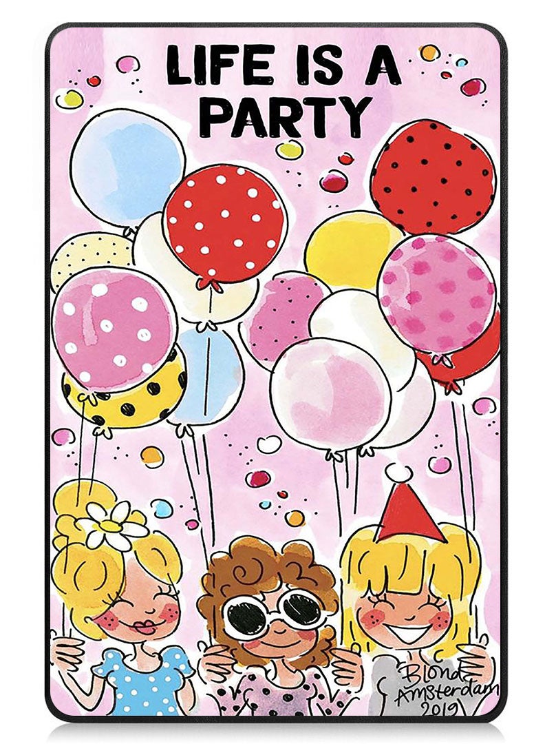 Theodor Protective Flip Case For Huawei MatePad SE 11 (2024) With Trifold Stand Auto Wake Sleep Shockproof Cover Life is a party - Image 1