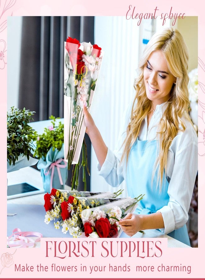 Sayglossy 150 Pcs Flower Bags Single Rose Sleeve Flower Wrapping Gift Bags for Bouquets Clear Florist Packing Bag for Valentine's Day Wedding Anniversary Engagement Gifts(17.72 x 11.02 x 3.15) - Image 4