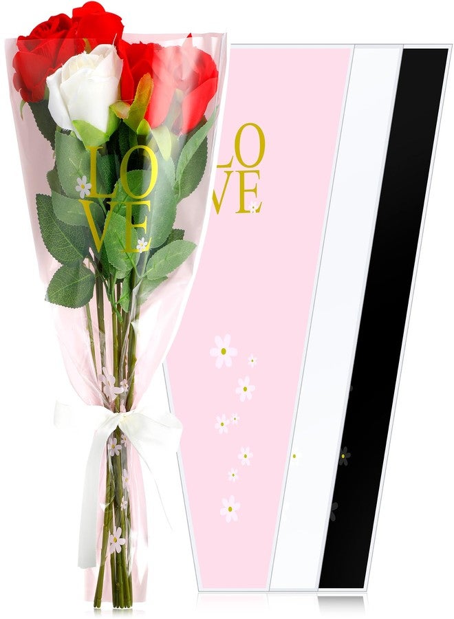 Sayglossy 150 Pcs Flower Bags Single Rose Sleeve Flower Wrapping Gift Bags for Bouquets Clear Florist Packing Bag for Valentine's Day Wedding Anniversary Engagement Gifts(17.72 x 11.02 x 3.15) - Image 1