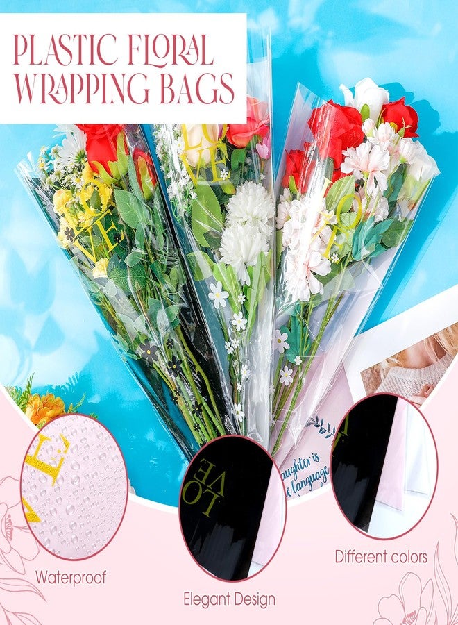 Sayglossy 150 Pcs Flower Bags Single Rose Sleeve Flower Wrapping Gift Bags for Bouquets Clear Florist Packing Bag for Valentine's Day Wedding Anniversary Engagement Gifts(17.72 x 11.02 x 3.15) - Image 3