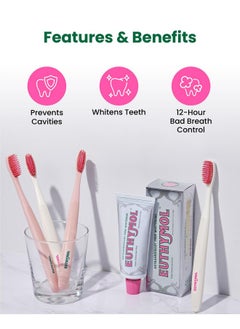 Euthymol EUTHYMOL Whitening Toothpaste (3.7fl oz) - Stain Removal in 2 Weeks, Long-Lasting Freshness for Sensitive Gum & Teeth. Bad Breath, Cavity Prevention. Recyclable Aluminum Tube  - Image 4