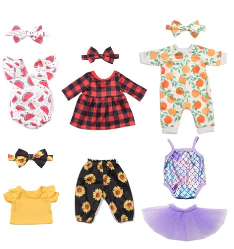 Sweet Dolly Newborn Baby Doll Clothes  Plaid Jumpsuit Tutu Skirt Doll Accessories for 1518 Inch Dolls - Image 5