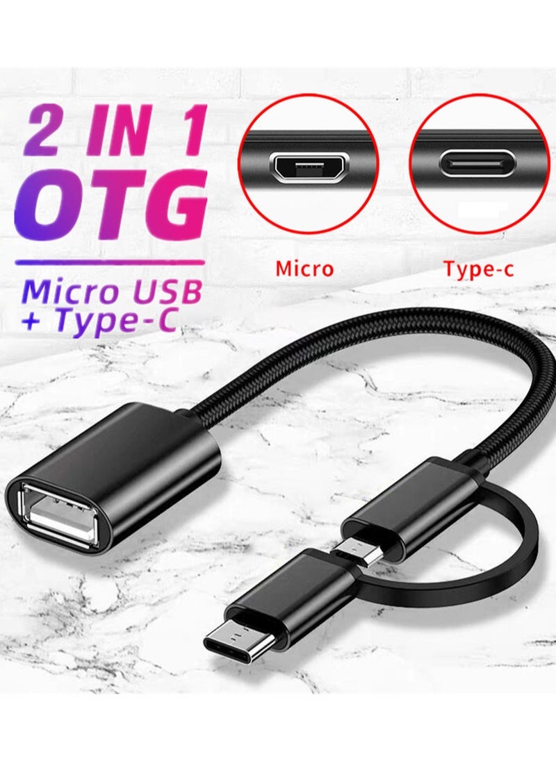 Generic 2 in 1 OTG Adapter Converter Cable Micro-USB And USB-C to USB 3.0 For Mobile Phone, Laptop, Tablet And PC  - Image 3