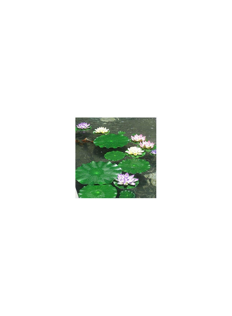 GGOOT Aquarium Fish Tank Garden Pond Floating Lotus Decoration 18CM - 10 Pieces  - Image 2