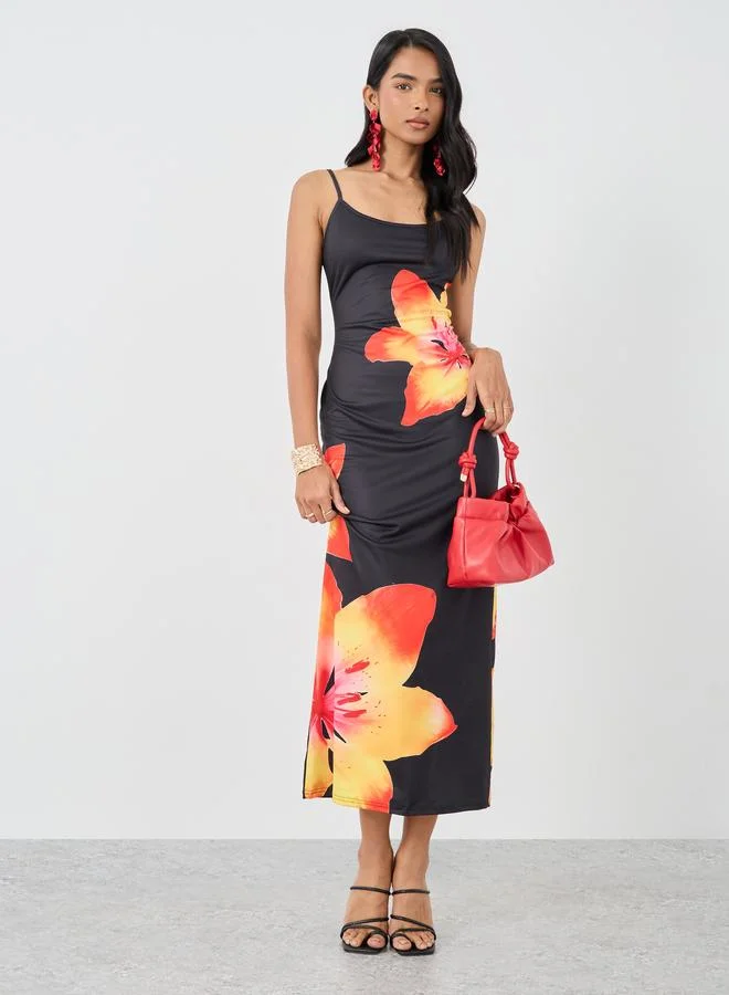 Take Two Take Two Floral Print Strappy Casual Midi Dress