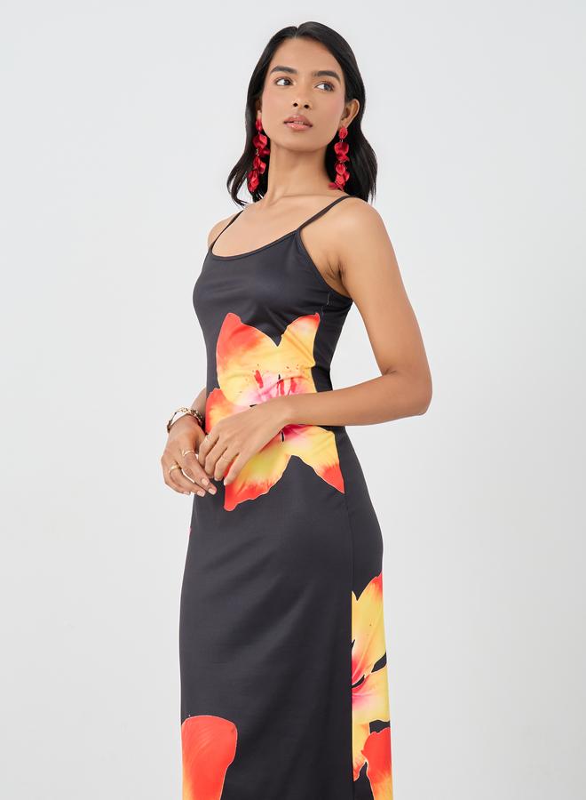 Take Two Floral Print Strappy Casual Midi Dress - Image 3