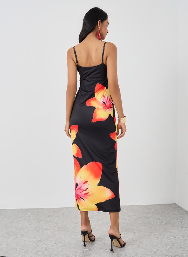 Take Two Floral Print Strappy Casual Midi Dress - Image 5