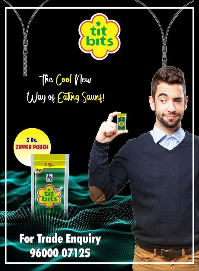 Titbits Digestive Hygiene Zipper Mouth Freshener Pack - Paan Flavor (24 pcs per pack, Pack of 3) with 3 Hangers - Image 4