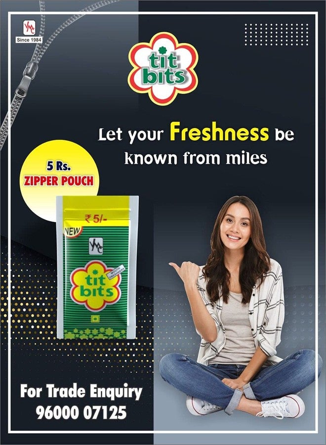 Titbits Digestive Hygiene Zipper Mouth Freshener Pack - Paan Flavor (24 pcs per pack, Pack of 3) with 3 Hangers - Image 5