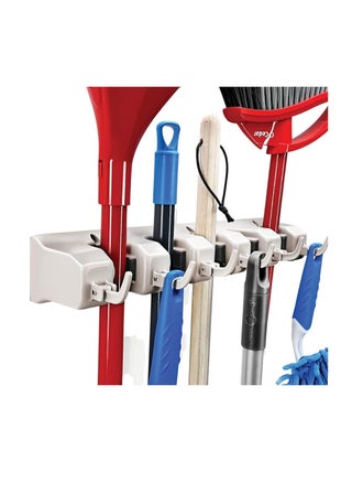 5-Place Broom and Dustpan Rack with 6 Storage Hooks Holds Up to 11 Tools Convenient and Storage for Cleaning Tools and Brooms Ideal for Garage and Storage Areas by Home It, Plastic,... - pzsku/ZDA2063A2EFEB84A8A2D8Z/45/_/1738428605/f249d6d6-fd40-4a07-bacb-623279d1f7a7