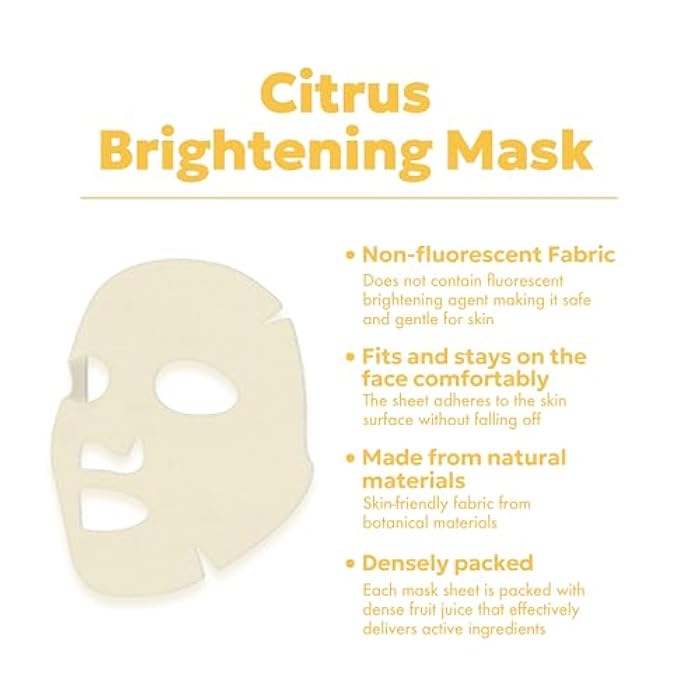 FRUDIA Citrus Clarifying Mask (10 Pack), Vitamin C Korean Face Mask with 46% Mandarin Peel Extract, Vegan Vitamin C & Mela-Zero for Brightening & Dark Spot Treatment - Image 3