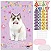 T-Antrix TAntrix Pin The Hat on The Cat Party Games Cat Themed Birthday Games for Girls with 21 x 28 Poster Resuable Hats Stickers Carnival Party Supplies Kids Birthday Party Favor Sets - Image 2