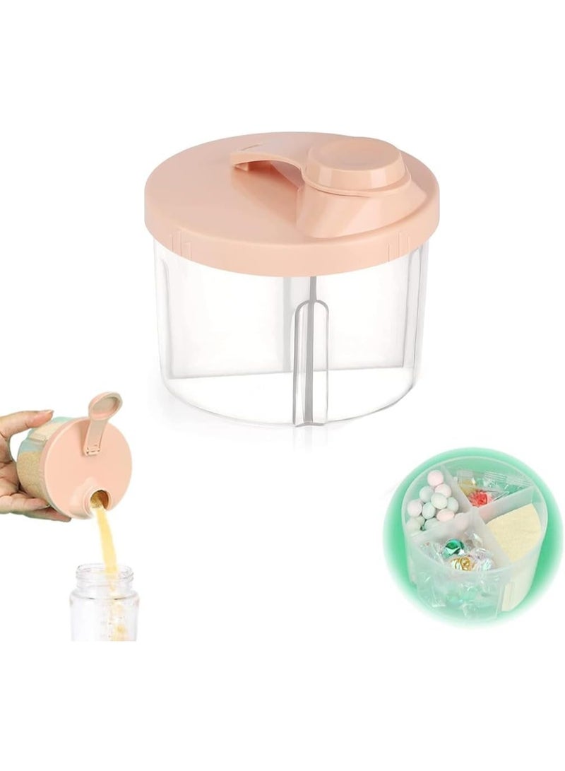 Walpck Baby Formula Dispenser,Non-Spill Rotating 4-Compartment Formula Container,Milk Powder Dispenser with Snap-On Lid,Baby Feeding Travel Storage Container Large Capacity Formula Container-Blue - Image 1