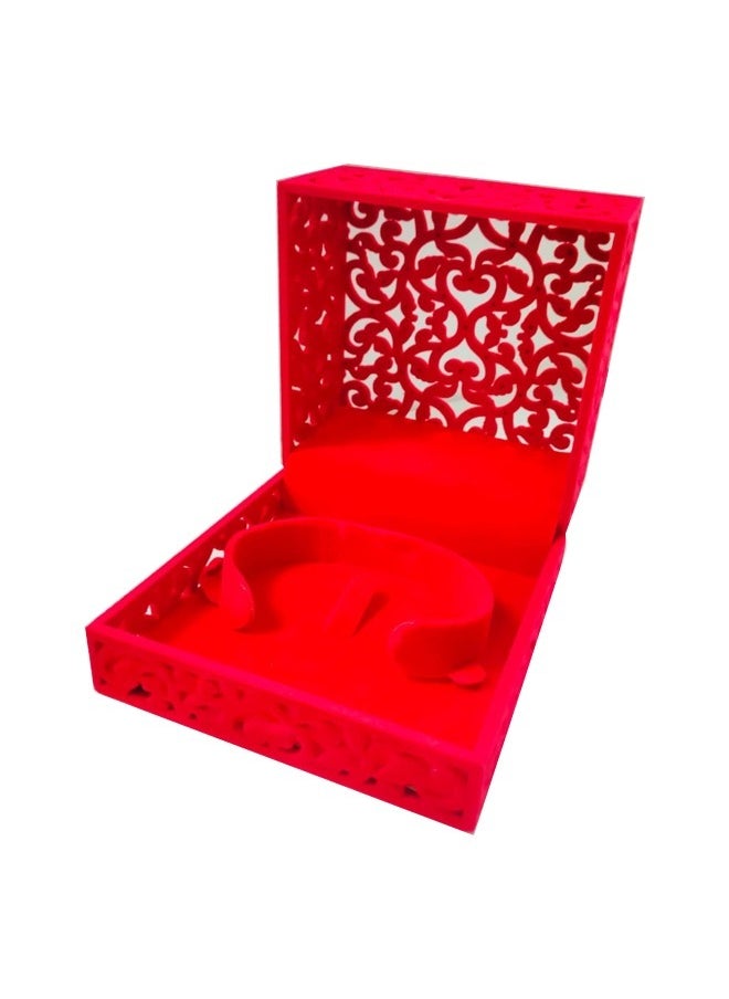 NKX - Exquisite Hollow Art Red Velvet Double Watch Box - Image 1