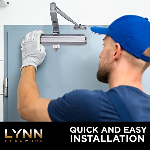 LYNN HARDWARE Medium/Heavy Duty Commercial Door Closer - DC7016 Surface Mounted, Grade 1- ADA & UL 3 Hour Fire Rated, Adjustable Size 1-6 for entrances & Aluminum storefronts- US26D Aluminum - Image 4