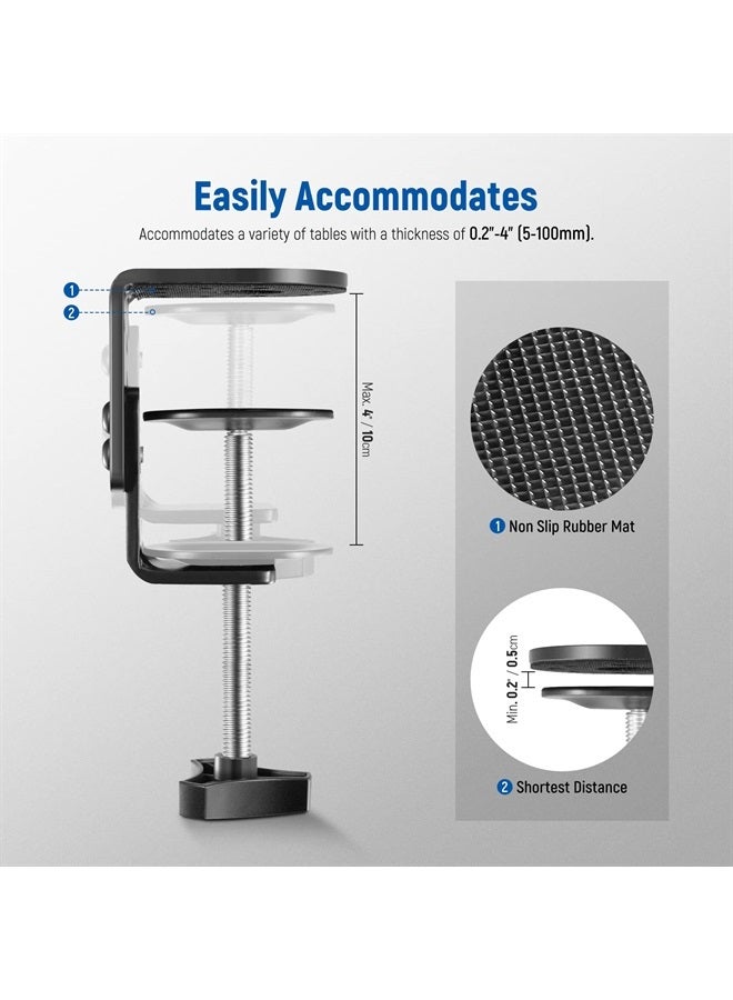 NEEWER Heavy Duty C Clamp with Mounting Column for Light Stand, Adjustable Metal Desk Clamp with 1/4" 3/8" Screws for Ring Light LED Video Light Camera, Max Load 44lb/20kg, ST-CCD1 - Image 4