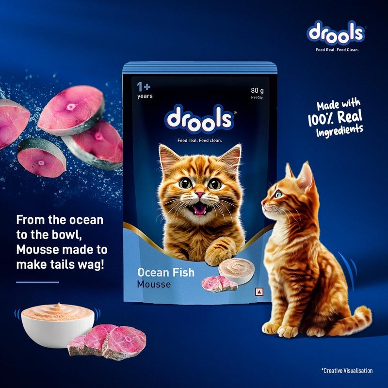 Drools Cat Ocean Fish Mousse 80g - Grain Free, High Protein, Easy to Digest - Image 3