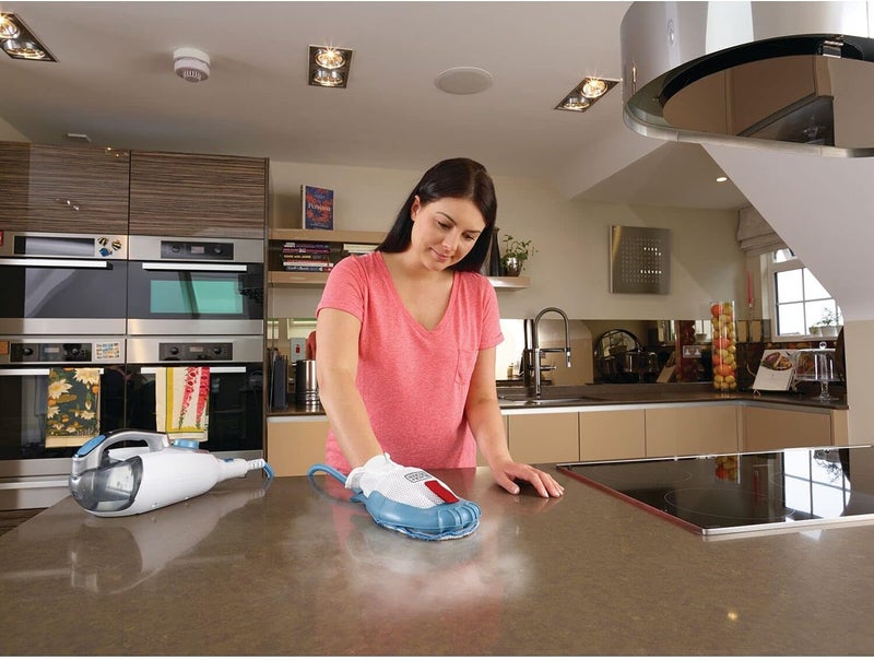 بلاك اند ديكر BLACK+DECKER ممسحة بخار 2 في 1 مع رأس دلتا، قفاز بخار مع بخار شديد السخونة واختيار تلقائي و15 ملحقًا، 1600 واط، 120 درجة مئوية، 500 مل، أبيض/أكوا - Bhsm1610Dsm-Gb، ضمان لمدة عامين - Image 5