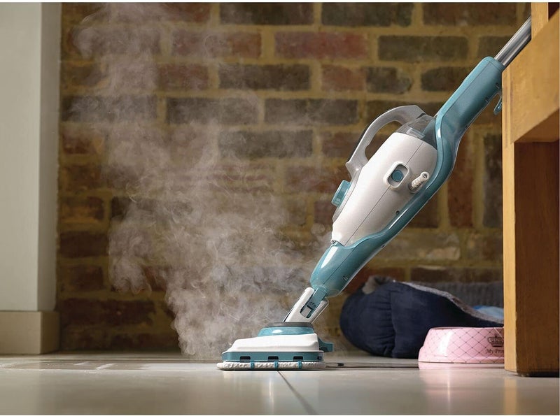 بلاك اند ديكر BLACK+DECKER ممسحة بخار 2 في 1 مع رأس دلتا، قفاز بخار مع بخار شديد السخونة واختيار تلقائي و15 ملحقًا، 1600 واط، 120 درجة مئوية، 500 مل، أبيض/أكوا - Bhsm1610Dsm-Gb، ضمان لمدة عامين - Image 3