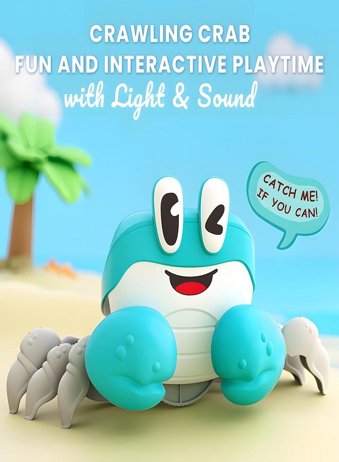 rawling Crab Baby Toys | Boys Gifts Interactive Fun for Tummy Time Moving Walking Running Musical Toddler Boys Birthday Gift Toys Blue - Image 2