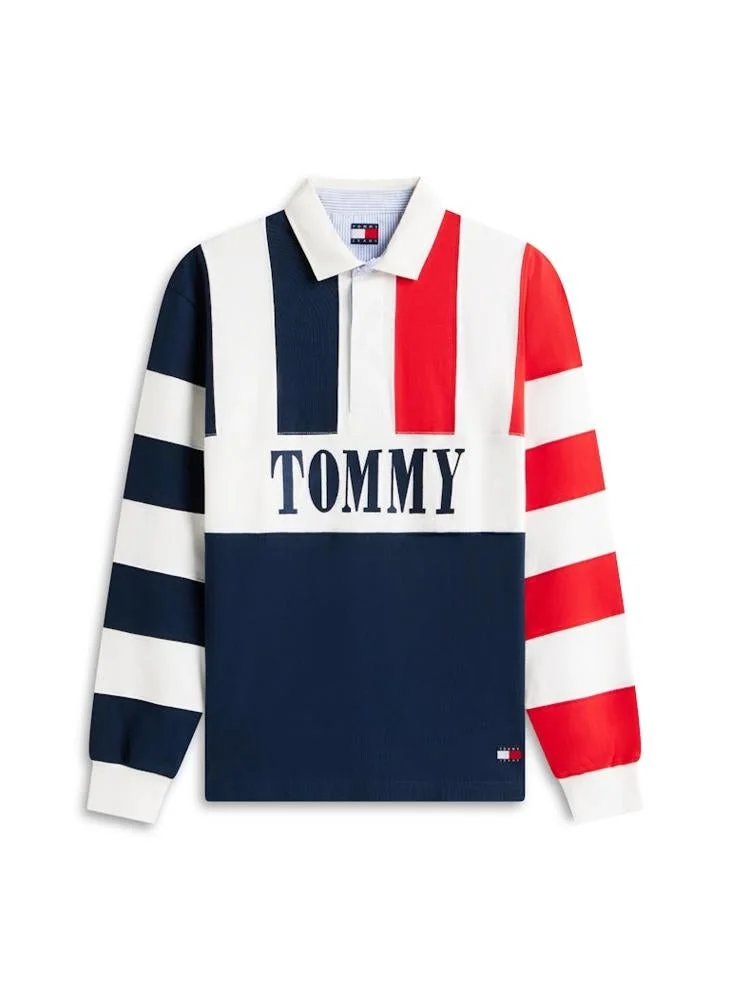 TOMMY JEANS  Relaxed Fit Colour-Blocked Rugby Shirt for Men | Best Price UAE