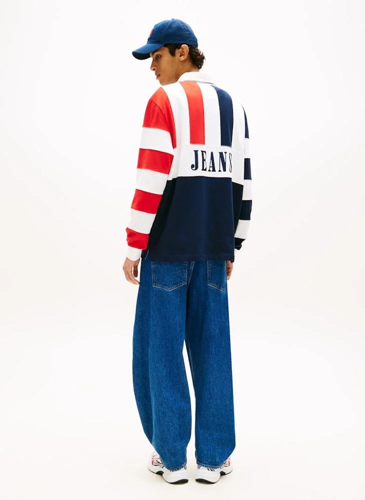 TOMMY JEANS  Relaxed Fit Colour-Blocked Rugby Shirt for Men | Best Price UAE