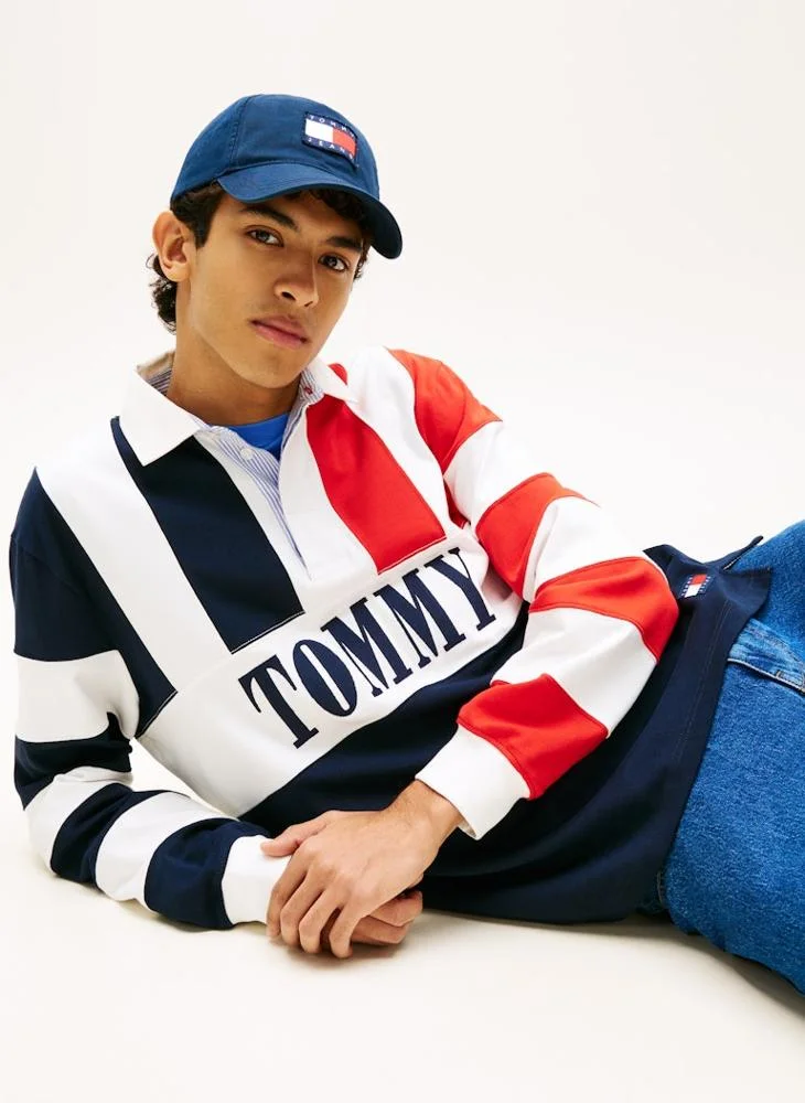 TOMMY JEANS  Relaxed Fit Colour-Blocked Rugby Shirt for Men | Best Price UAE