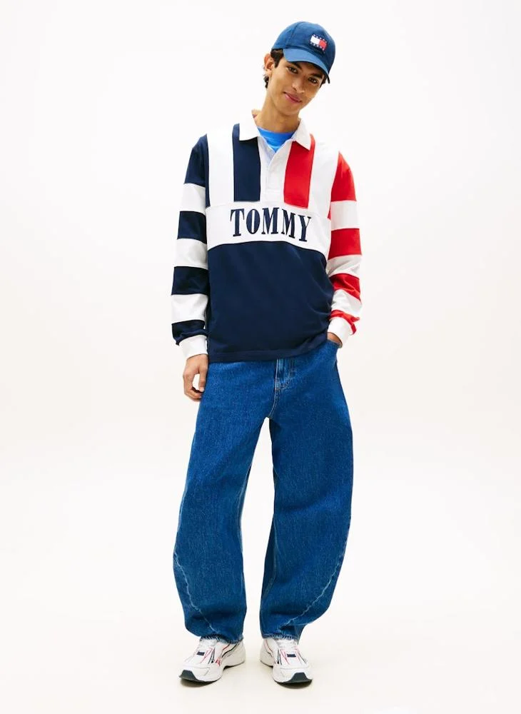 TOMMY JEANS  Relaxed Fit Colour-Blocked Rugby Shirt for Men | Best Price UAE