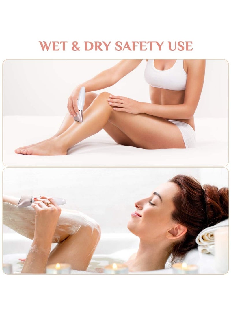 ماكينة حلاقة كهربائية للنساء، ماكينة حلاقة 2 في 1 بدون ألم للاستخدام الجاف والرطب للنساء، ماكينة حلاقة محمولة مقاومة للماء لإزالة شعر الجسم - Image 5