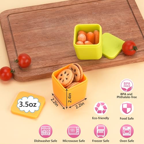 LUVCOSY Silicone Dips Containers Compatible with OmieBox, 2 Pack Salad Dressing Container To Go for Most Bento Lunch Box, Small Snack Condiment Container with Lids for kids - 4 ounces - Image 2