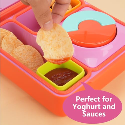 LUVCOSY Silicone Dips Containers Compatible with OmieBox, 2 Pack Salad Dressing Container To Go for Most Bento Lunch Box, Small Snack Condiment Container with Lids for kids - 4 ounces - Image 4