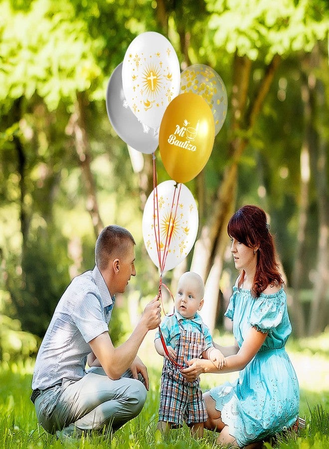ANTING 50Pcs Mi Bautizo Balloons Cross and Dove Balloons for Baptism Decorations Christening First Communion Mi Bautizo Decorations Baby Shower - Image 4