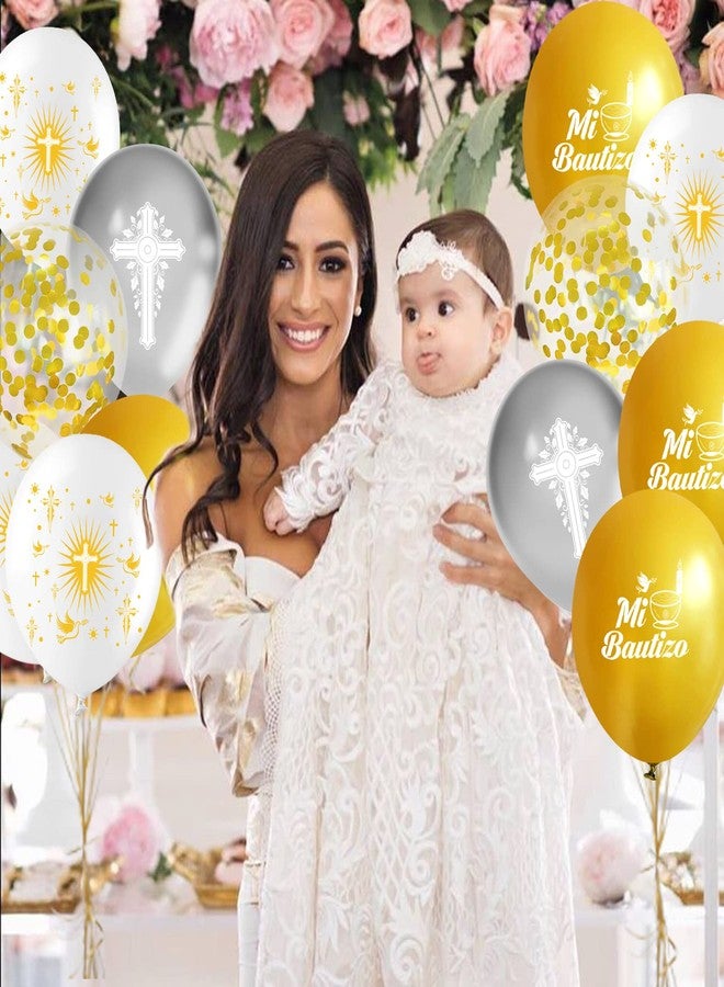 ANTING 50Pcs Mi Bautizo Balloons Cross and Dove Balloons for Baptism Decorations Christening First Communion Mi Bautizo Decorations Baby Shower - Image 2