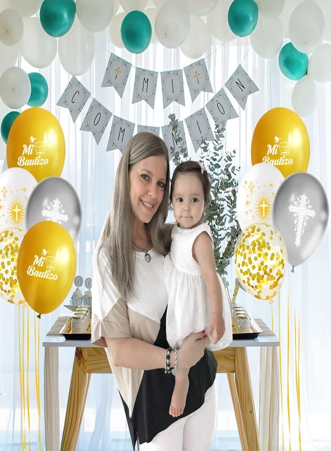ANTING 50Pcs Mi Bautizo Balloons Cross and Dove Balloons for Baptism Decorations Christening First Communion Mi Bautizo Decorations Baby Shower - Image 3