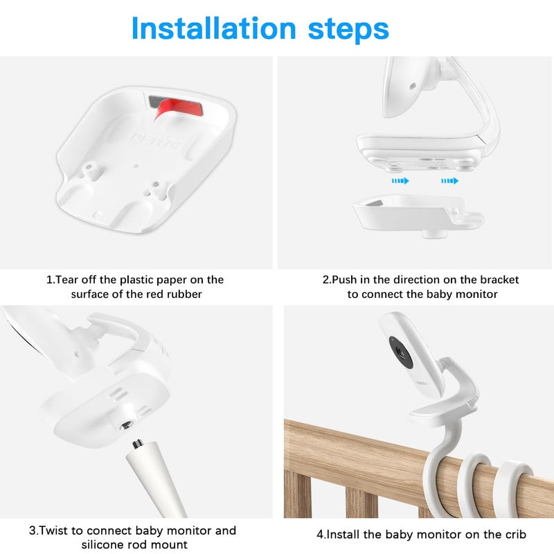 Aobelieve Flexible Clip Clamp Mount for HelloBaby HB50 Baby Monitor Camera - Image 5