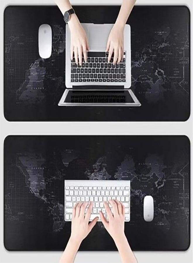 قاعدة ماوس كبيرة بتصميم خريطة العالم للكمبيوتر او اللابتوب (80  × 30 سم ) سميكة ممتدة مضادة للانزلاق ومقاومة للانسكاب مع سطح عالي الدقة وحواف مخيطة بحرفية جيدا لعدم تأكل الاطراف ماوس باد بتصميم خريطة العالم - Image 2