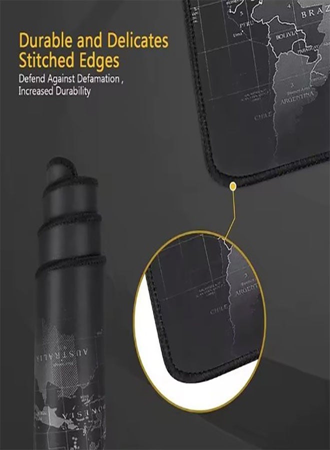 قاعدة ماوس كبيرة بتصميم خريطة العالم للكمبيوتر او اللابتوب (80  × 30 سم ) سميكة ممتدة مضادة للانزلاق ومقاومة للانسكاب مع سطح عالي الدقة وحواف مخيطة بحرفية جيدا لعدم تأكل الاطراف ماوس باد بتصميم خريطة العالم - Image 4