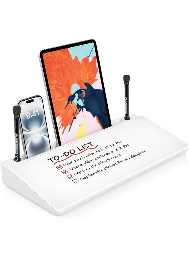 Desktop Glass Whiteboard Dry-Erase-Board - To Do List Memo White Board Desk Organizers With Accessories For Office Home School Supplies - Image 1