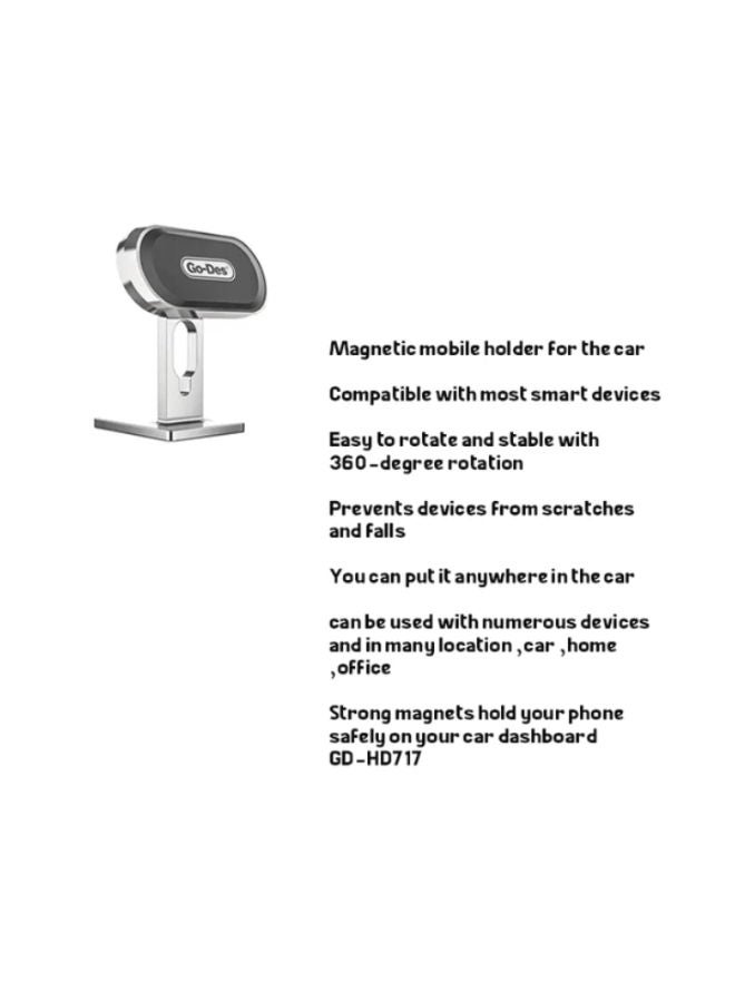 جو-ديز GD-HD717 حامل موبايل مغناطيسي للمنزل/المكتب/السيارة - Image 4