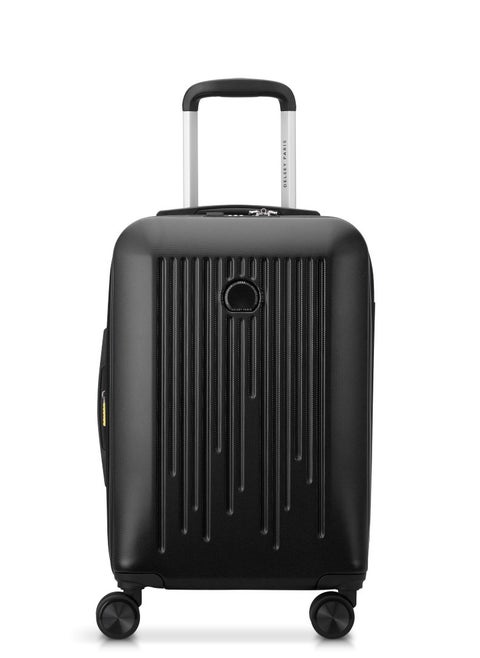 Christine Hardside Expendable Double wheel luggage cabin trolley suitcase 55cm/22Inch, 3.0kg, 38+5L black - Small