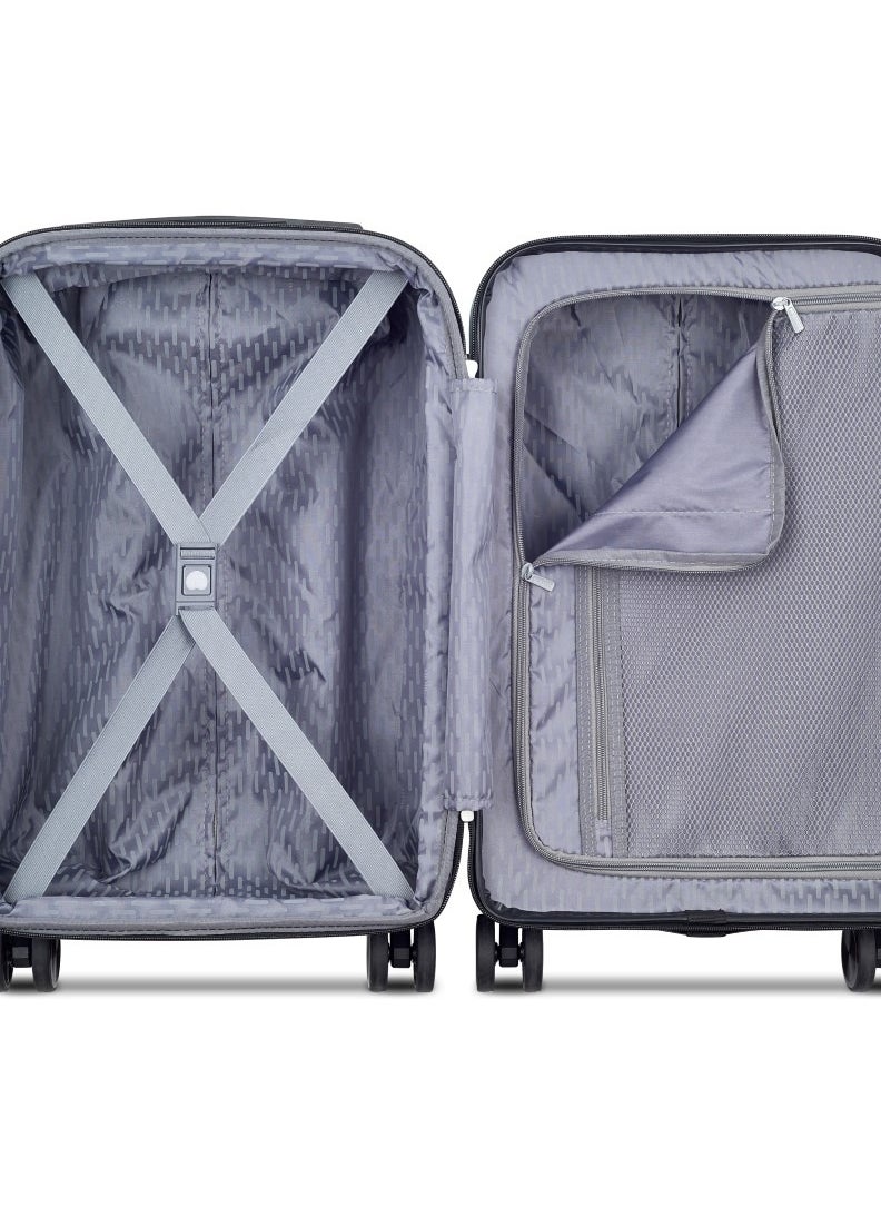 DELSEY - Christine Hardside Expendable Double wheel luggage cabin trolley suitcase 55cm/22Inch, 3.0kg, 38+5L black - Small - Image 1
