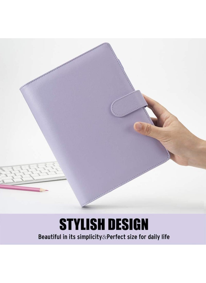 Sooez Sooez A5 Notebook Photocard Binder, 6 Budget Binder Ring Planner with Stylish Design, Loose Leaf Personal Organizer Binder Cover with Magnetic Buckle, PU Leather Binder with Macaron Colors(Dark Green)  - Image 3