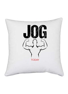 UDNAG UDNAG White Polyester Gym Jog Pillow Cover 16 Inch X 16 Inch 