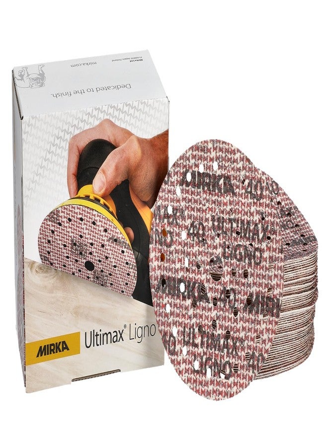 Mirka Ultimax Ligno 5 Inch Wood Sanding Discs Grit 150 Hook and Loop Attachment 100 Count with Dust Hole Pattern - Image 4