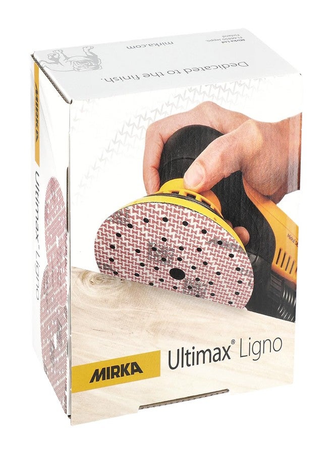 Mirka Ultimax Ligno 5 Inch Wood Sanding Discs Grit 150 Hook and Loop Attachment 100 Count with Dust Hole Pattern - Image 5