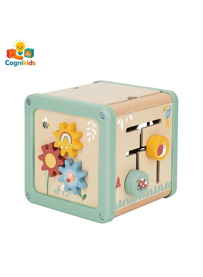 COGNIKIDS مكعب اللعب التعليمي للأطفال الصغار - لعبة مونتيسوري الحسية للتعرف على الألوان والأنماط - مكعب نشاط دوار ثلاثي الأبعاد للأطفال - لعبة لتطوير المهارات الحركية الدقيقة والقدرات المعرفية للأعمار من 1 إلى 3 سنوات+ - Image 4