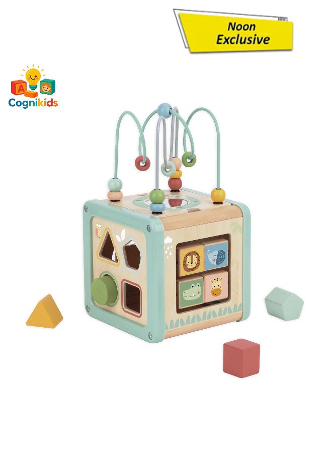 COGNIKIDS مكعب اللعب التعليمي للأطفال الصغار - لعبة مونتيسوري الحسية للتعرف على الألوان والأنماط - مكعب نشاط دوار ثلاثي الأبعاد للأطفال - لعبة لتطوير المهارات الحركية الدقيقة والقدرات المعرفية للأعمار من 1 إلى 3 سنوات+ - Image 1