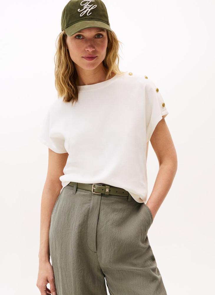 تومي هيلفيغر تيشيرت بياقة دائرية مخطط - Image 1