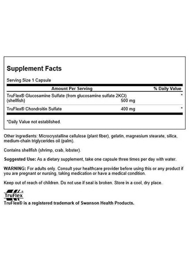 SWANSON Glucosamine & Chondroitin Nutrition Supplement Promoting Joint Integrity Movement & Flexibility Supporting Daily Joint Maintenance (90 Capsules 900Mg Each) - Image 3