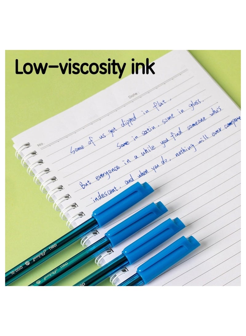 Deli 12-Piece Flickwell Ballpoint Pen 0.7mm Mini Tip Blue Ink  - Image 4